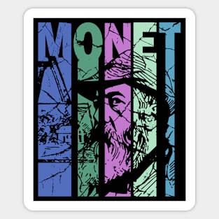 Claude Monet - Retro Letters - Pastel Vintage Sticker